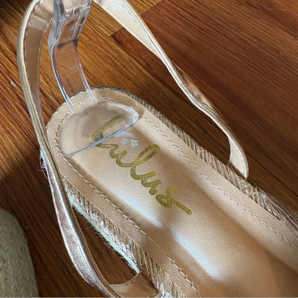Lulus Rayanna Rose Gold Espadrille Platform Sandals 8
